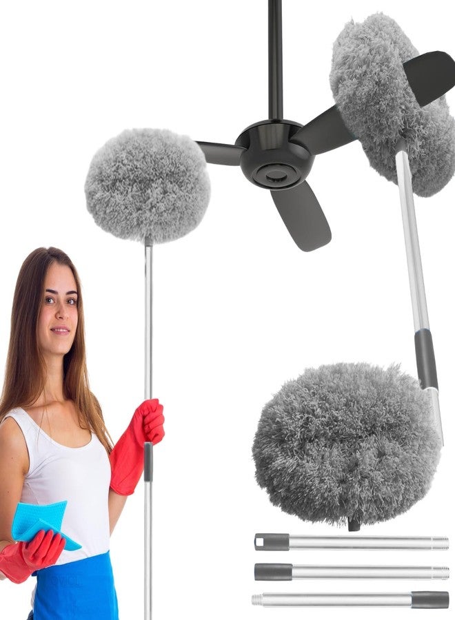 Mojmem Flexible Long-Handle Microfiber Fan Cleaner Brush - Foldable Duster for Home, Kitchen, Car, Ceiling Cleaning - Image 1